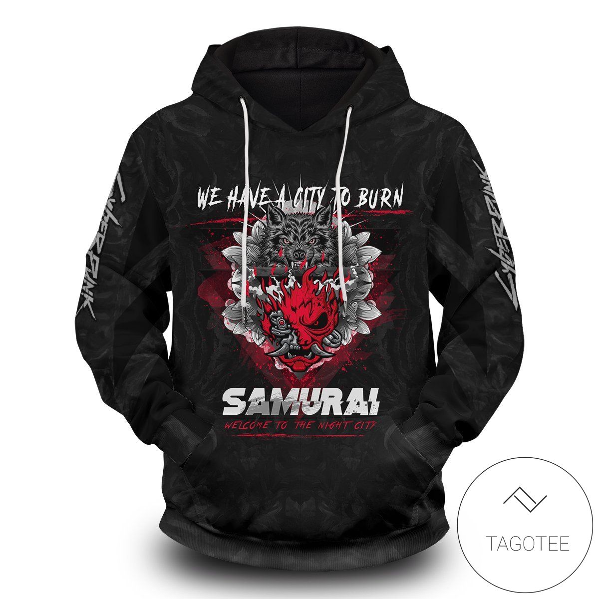 Cyber Samurai Pullover Hoodie- Tagotee Cyber Samurai Pullover Hoodie- Tagotee