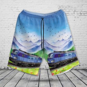 Czech Republic Ceske Drahy Cdc 383 Multi-System Electric Locomotives Vectron Vetroun (Windy Man) Hawaiian Shirt