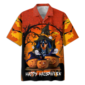 Dachshund And Pumpkin Happy Halloween Hawaiian Shirt