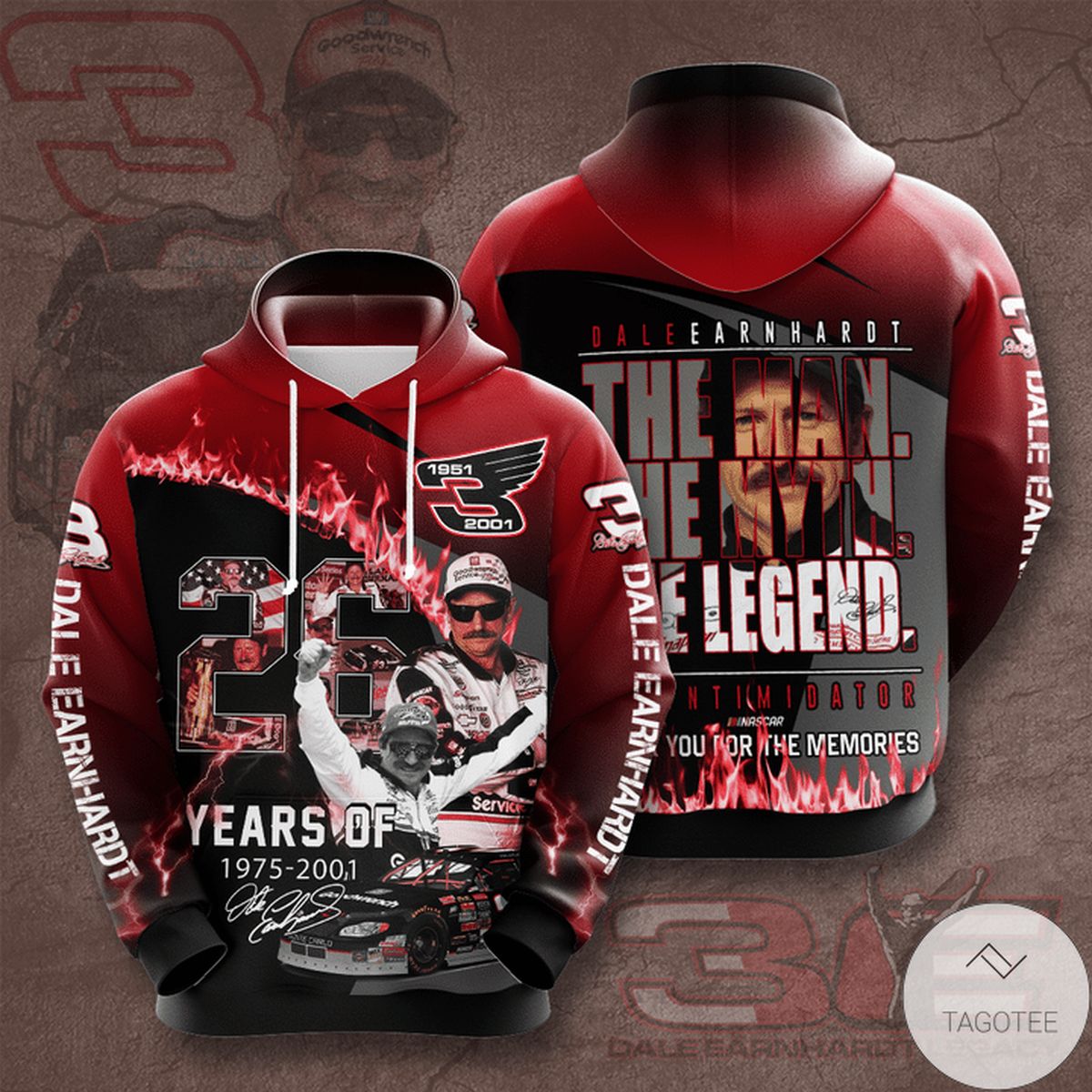 Dale Earnhardt The Man The Myth The Legend 3D Hoodie Dale Earnhardt The Man The Myth The Legend 3D Hoodie