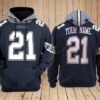 Dallas Cowboys Custom Name 3D Hoodie