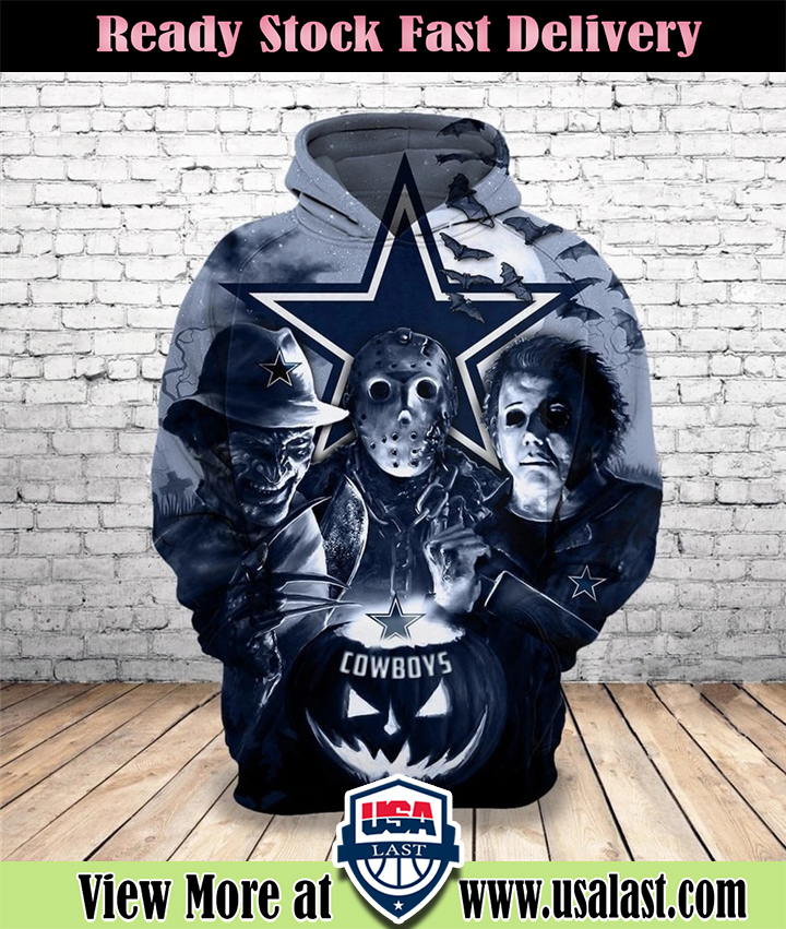Dallas Cowboys Halloween Horror Night 3D Pullover Hoodie Dallas Cowboys Halloween Horror Night 3D Pullover Hoodie