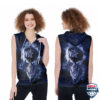 Dallas Cowboys Logo Fire Skull Sleeveless Zip Hoodie