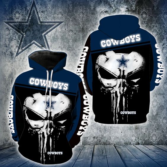 Dallas Cowboys Nfl Punisher Skull 3D Hoodie Dallas Cowboys Nfl Punisher Skull 3D Hoodie