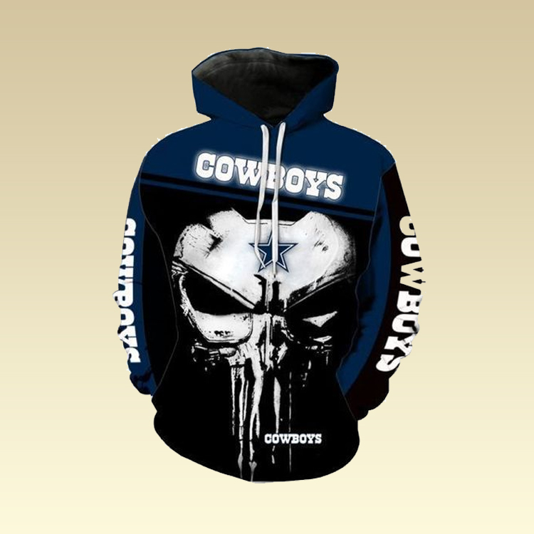 Dallas Cowboys Punisher Punisher Skull 3D Hoodie Dallas Cowboys Punisher Punisher Skull 3D Hoodie