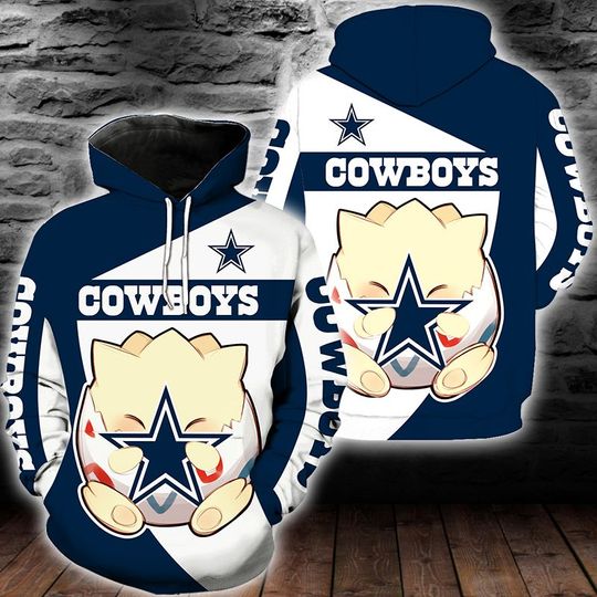 Dallas Cowboys Togepi Pokemon 3D Hoodie Dallas Cowboys Togepi Pokemon 3D Hoodie