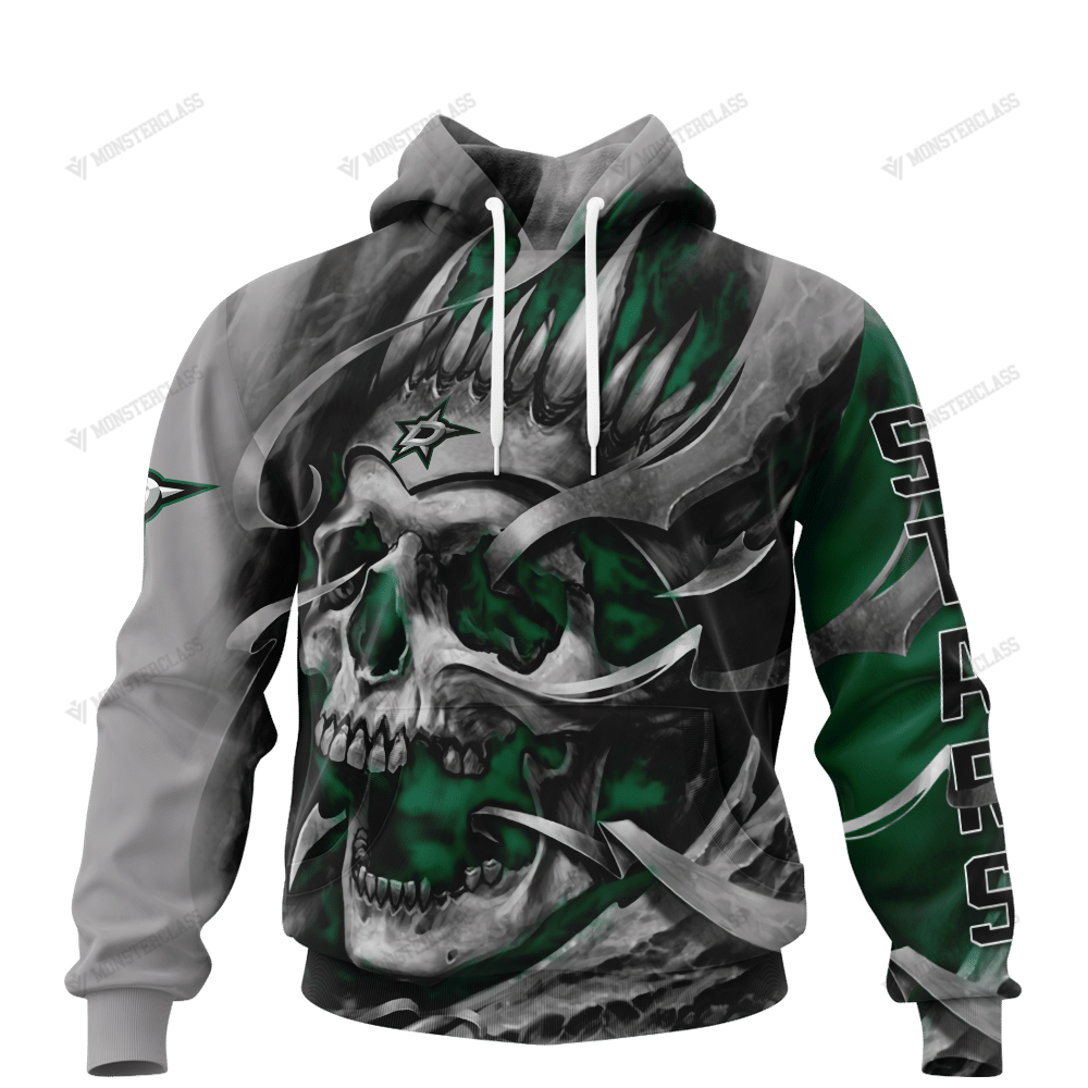 Dallas Stars Skull Personalized Custom 3D Hoodie Dallas Stars Skull Personalized Custom 3D Hoodie