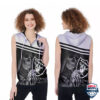 Death God Las Vegas Raiders Football Team 3D Sleeveless Zip Hoodie