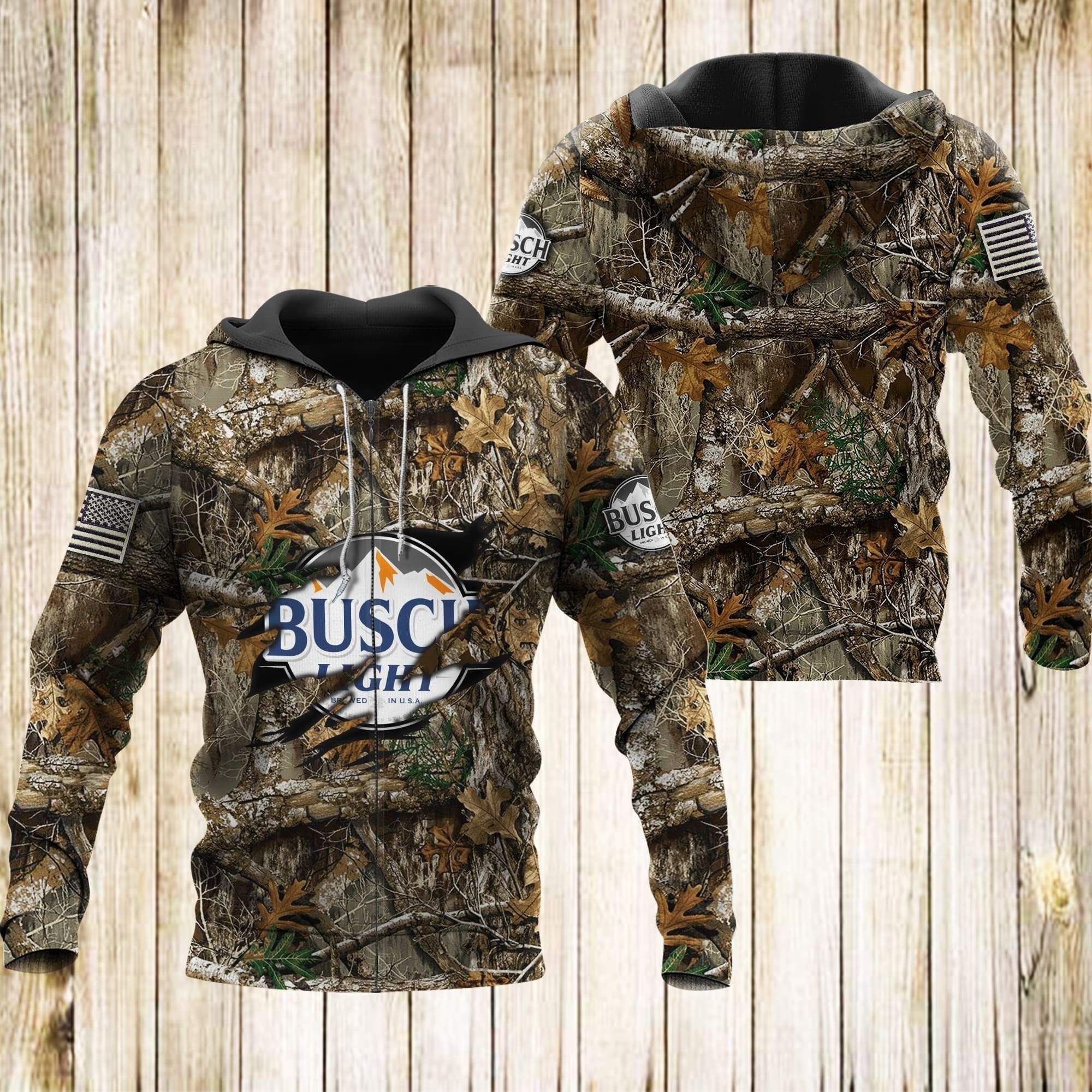 Deer Hunting Busch Light 3D Hoodie Deer Hunting Busch Light 3D Hoodie