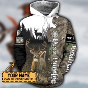 Deer Hunting Camo Personalized Custom Name 3D Hoodie
