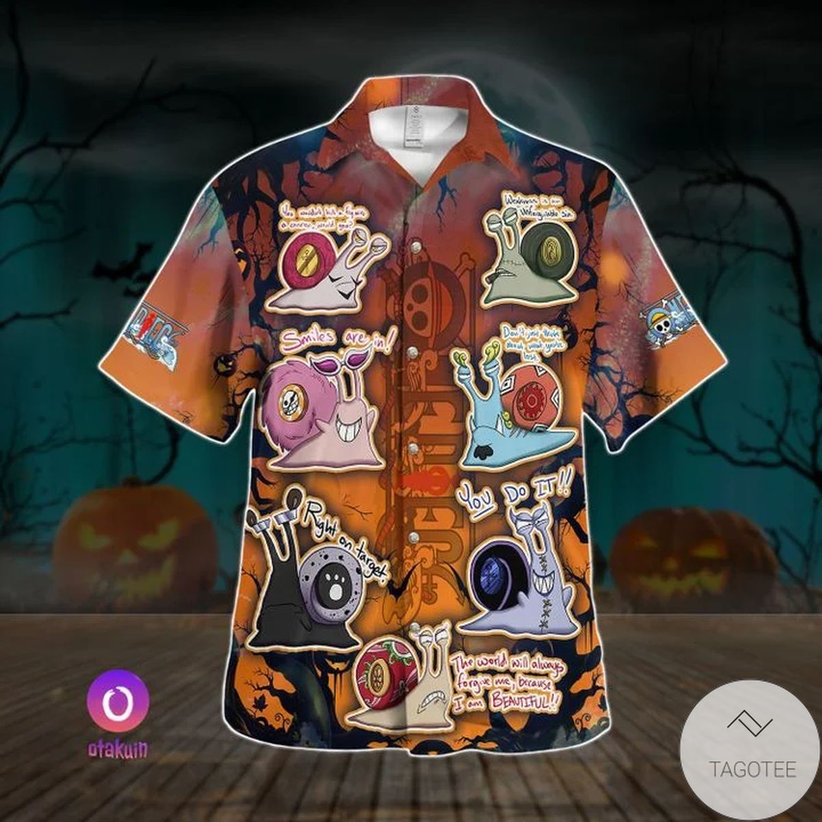 Den Den Mushi One Piece Hawaiian Shirt Den Den Mushi One Piece Hawaiian Shirt