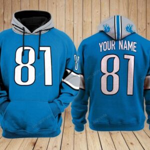 Detroit Lions Custom Name 3D Hoodie