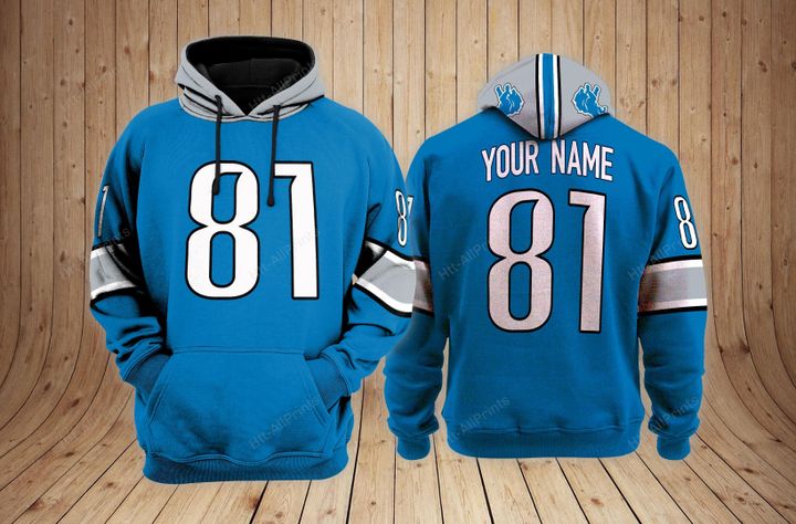 Detroit Lions Custom Name 3D Hoodie Detroit Lions Custom Name 3D Hoodie