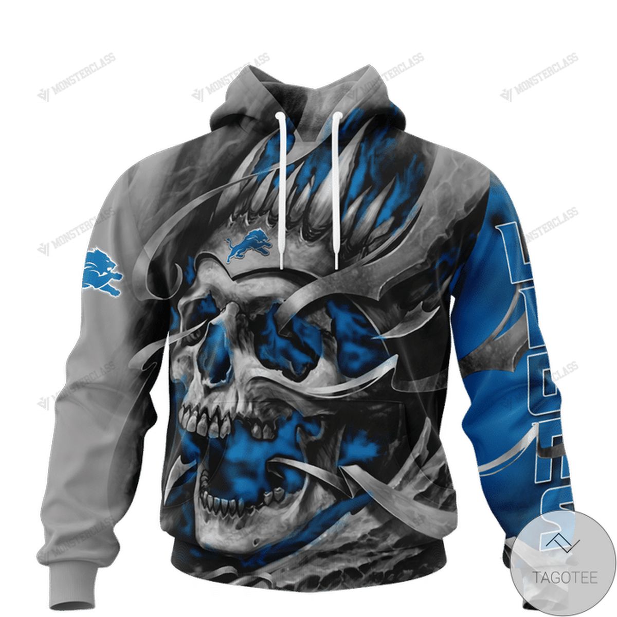 Detroit Lions Skull Jersey 3D Hoodie Detroit Lions Skull Jersey 3D Hoodie
