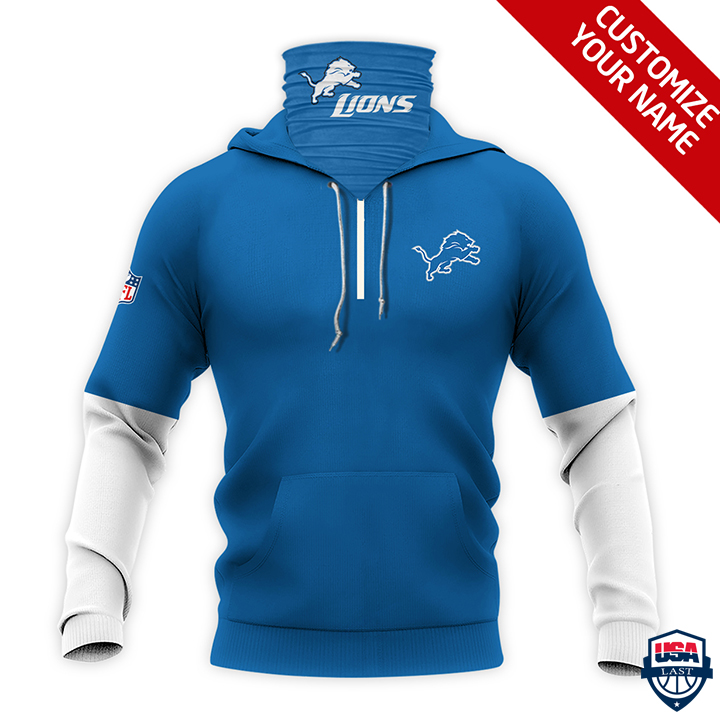 Detroit Lions Ver 01 Personalized 3D Mask Hoodie Detroit Lions Ver 01 Personalized 3D Mask Hoodie