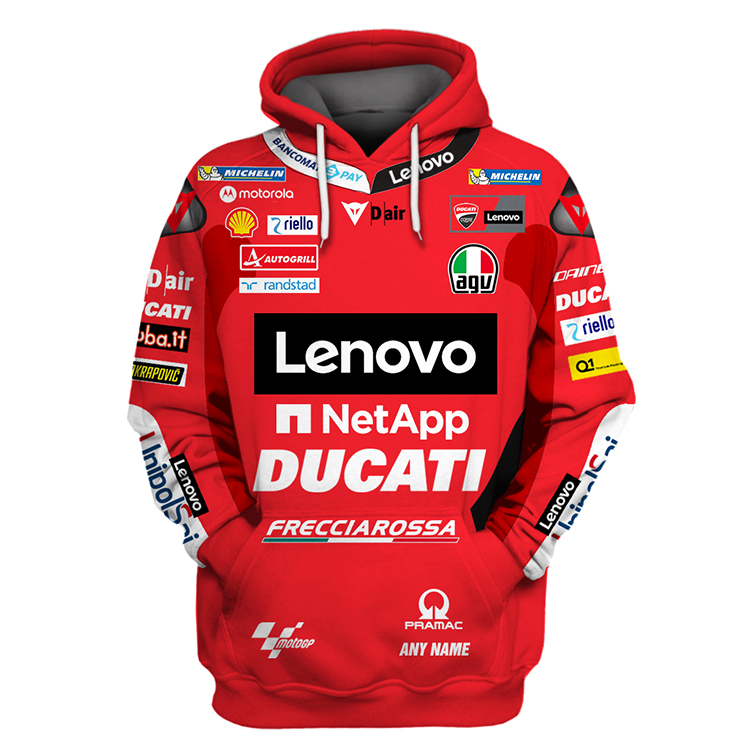 Ducati Lenovo Team Personalized 3D Hoodie Ducati Lenovo Team Personalized 3D Hoodie