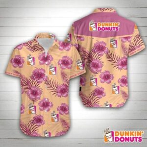 Dunkin Donuts Hawaiian Shirt Summer Button Up