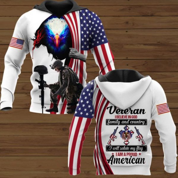 Eagle I Am Veteran I Believe In God Family And Country 3D Hoodie Eagle I Am Veteran I Believe In God Family And Country 3D Hoodie