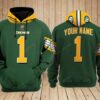 Edmonton Eskimos Custom Name 3D Hoodie