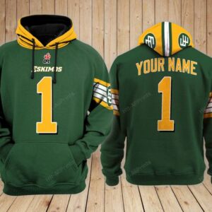 Edmonton Eskimos Custom Name 3D Hoodie
