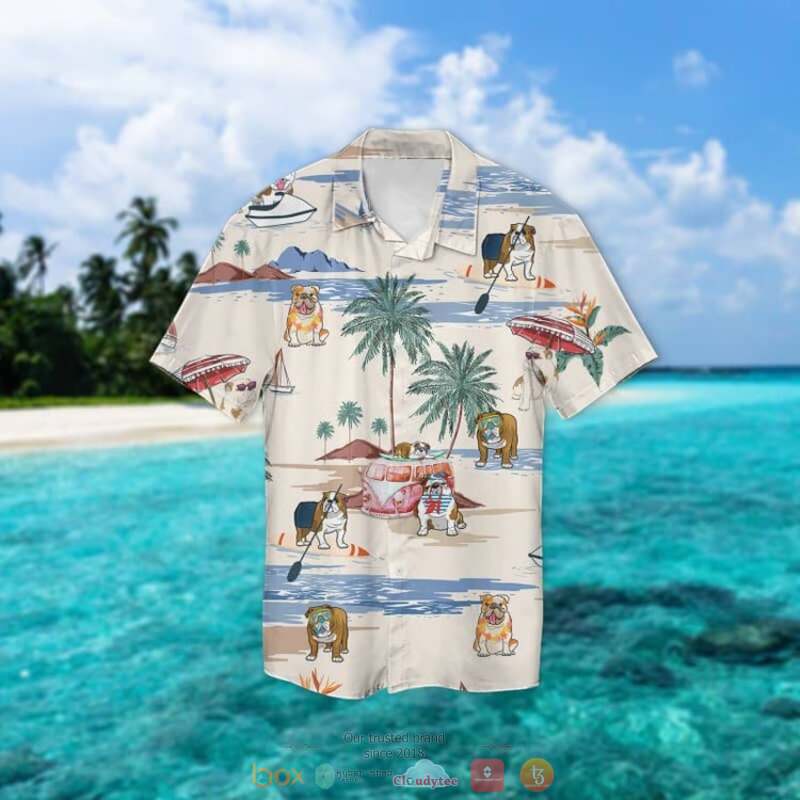 English Bulldog Summer Beach Hawaiian Shirt English Bulldog Summer Beach Hawaiian Shirt