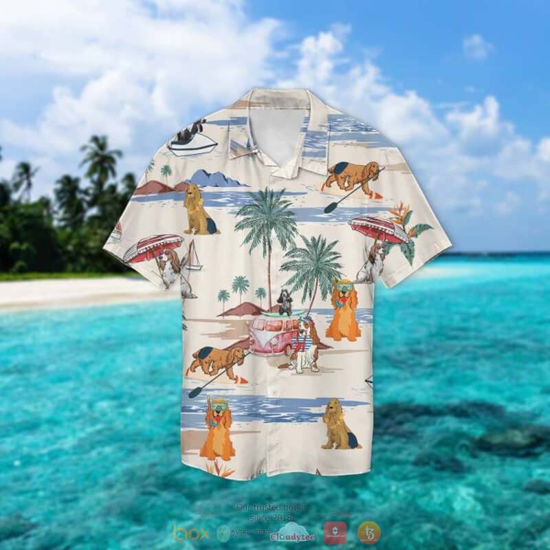 English Cocker Spaniel Summer Beach Hawaiian Shirt English Cocker Spaniel Summer Beach Hawaiian Shirt