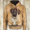 English Mastiff Face All Over Print 3D Hoodie