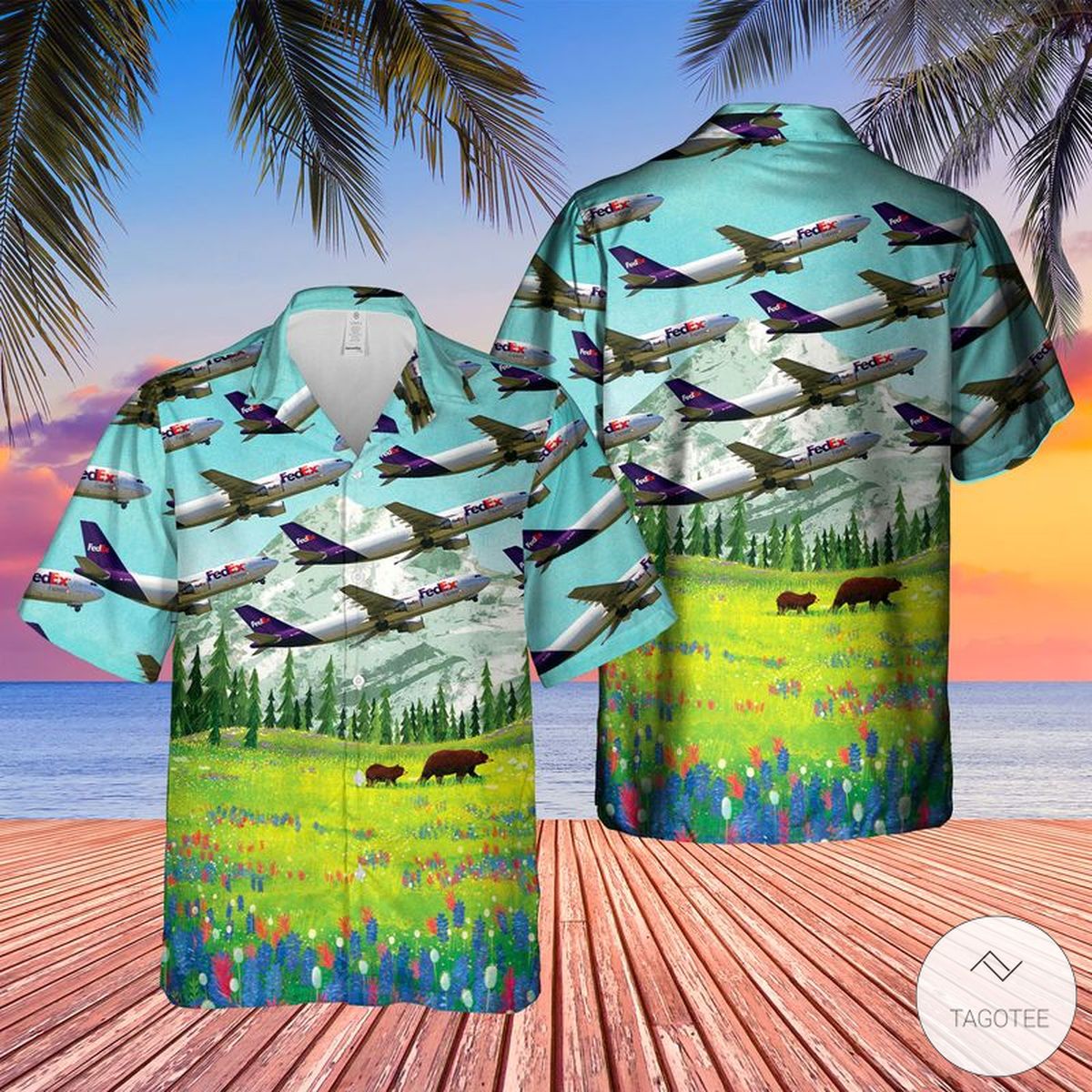 Fedex Express Airbus A300B4-622R Hawaiian Shirt Fedex Express Airbus A300B4-622R Hawaiian Shirt