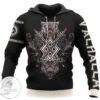 Fenrir Wolf And Raven Viking 3D Pullover Hoodie
