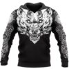Fenrir Wolf Axe Sword 3D Hoodie