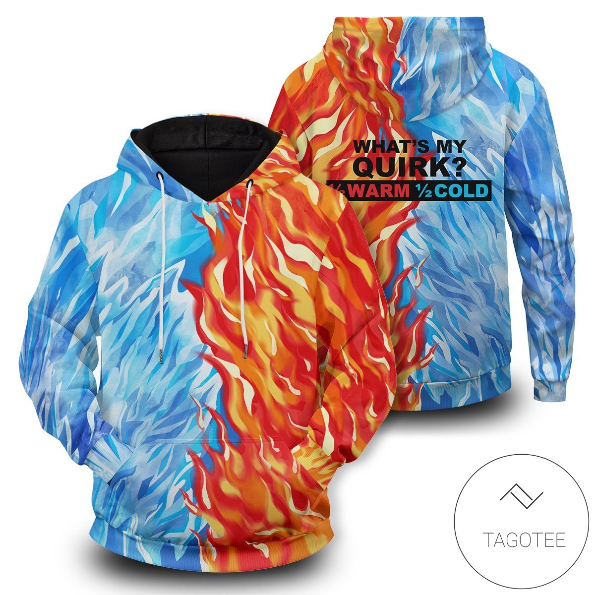 Fire And Ice Todoroki Shoto Pullover Hoodie Tagotee Fire And Ice Todoroki Shoto Pullover Hoodie Tagotee