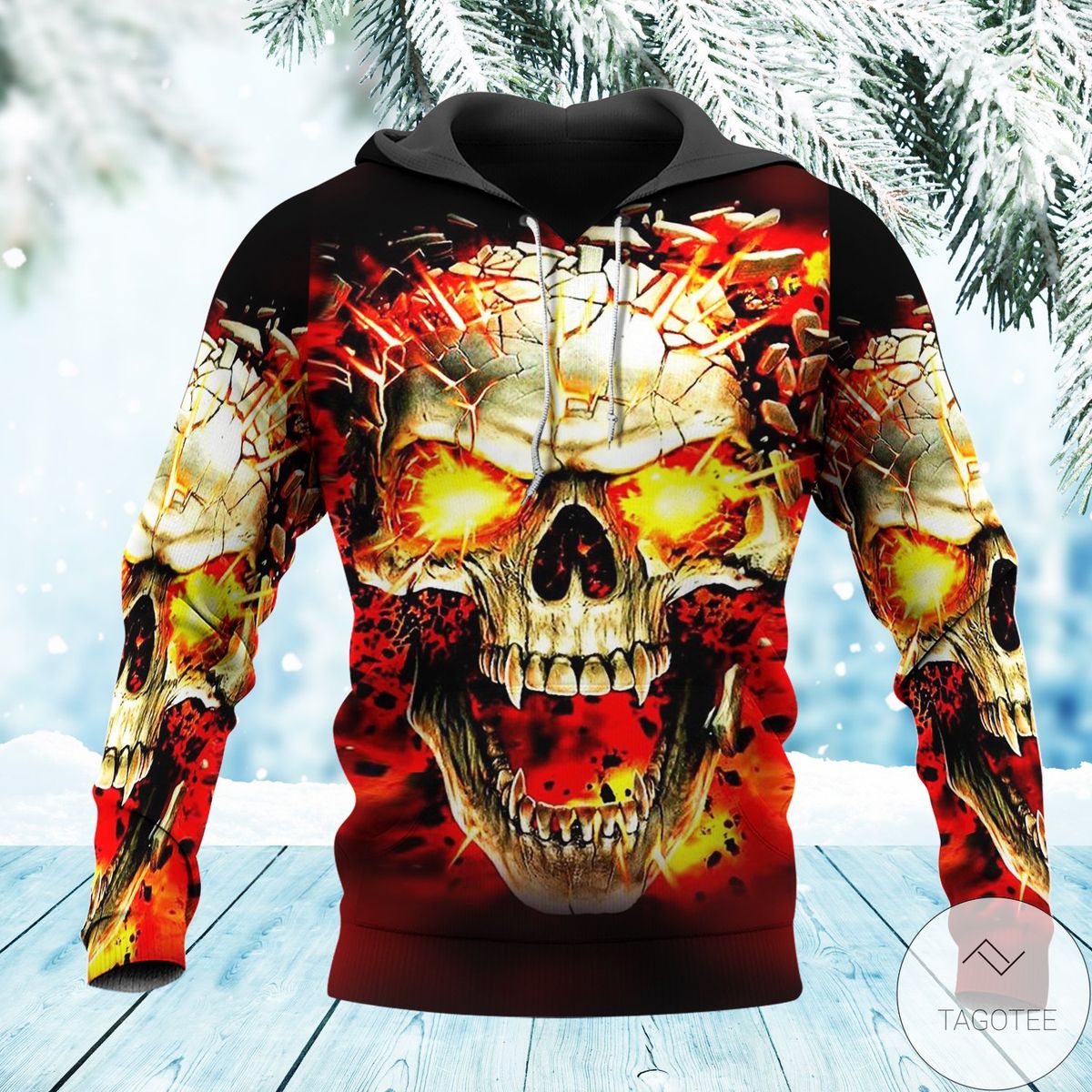 Fire Skull Scary 3D Hoodie Fire Skull Scary 3D Hoodie