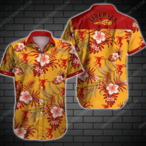 Fireball Cinnamon Whisky Summer Party Hawaiian Shirt