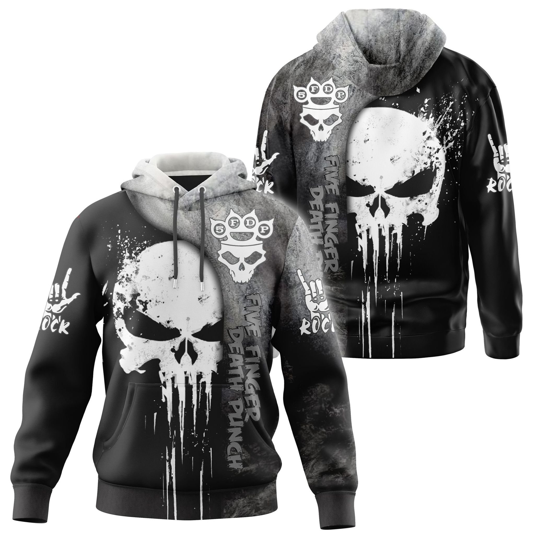 Five Finger Death Punch Skull 3D Hoodie Five Finger Death Punch Skull 3D Hoodie