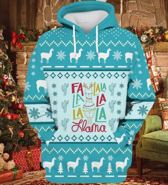 Fla La La Flama Reindeer Christmas Knitted 3D Hoodie Fla La La Flama Reindeer Christmas Knitted 3D Hoodie