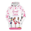 Flamingo Pink Ribbon Breast Cancer Awareness 3D Hoodie