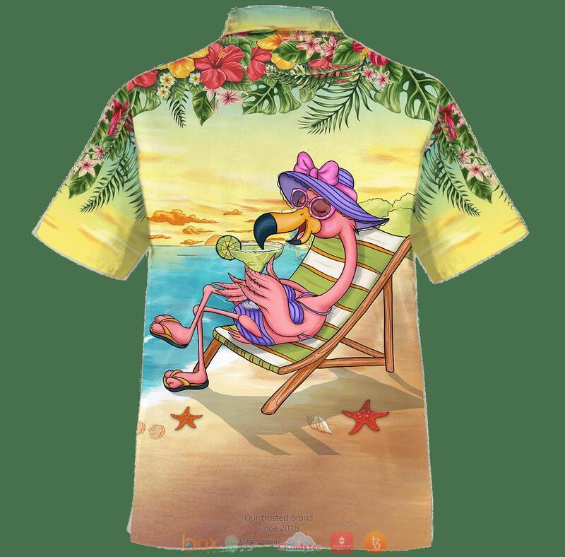 Flamingo Summer Time Hawaiian Shirt Flamingo Summer Time Hawaiian Shirt