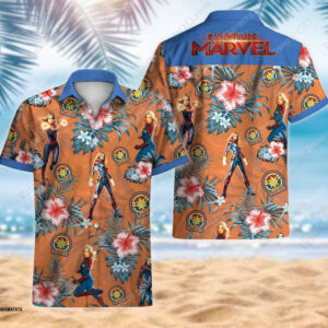 Floral Captain America Avengers Disney Marvel Movie Hawaiian Shirt