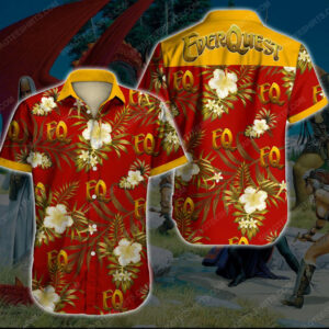 Floral Everquest Game Gaming Summer Vacation Hawaiian Shirt