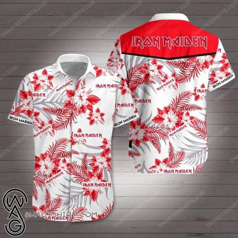 Floral Iron Maiden Rock Band Summer Vacation Hawaiian Shirt Floral Iron Maiden Rock Band Summer Vacation Hawaiian Shirt