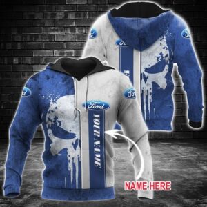 Ford Punisher Skull Custom Name 3D Over Print Hoodie