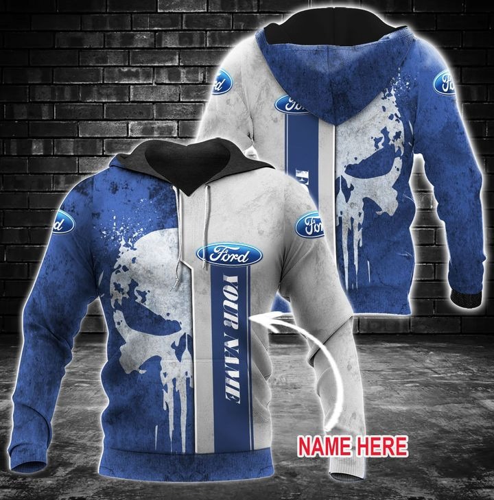 Ford Punisher Skull Custom Name 3D Over Print Hoodie Ford Punisher Skull Custom Name 3D Over Print Hoodie