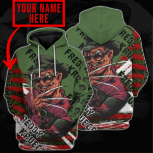 Freddy Krueger A Nightmare On Elm Street Custom Name Hoodie And Shirt