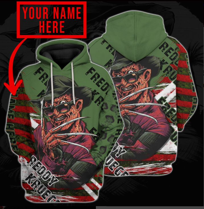 Freddy Krueger A Nightmare On Elm Street Custom Name Hoodie And Shirt Freddy Krueger A Nightmare On Elm Street Custom Name Hoodie And Shirt