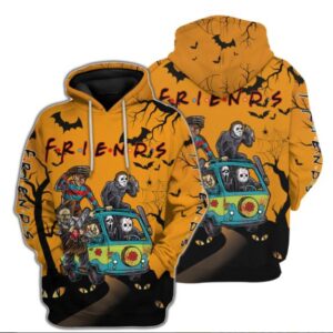 Friends Horror Halloween 3D Hoodie Custom Name