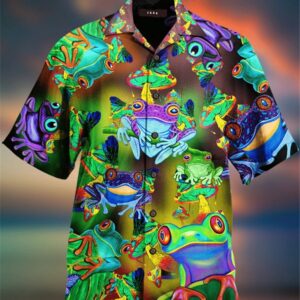 Frog Hippie Hawaiian Shirt