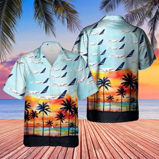 German Lufthansa Plane Hawaiian Shirt German Lufthansa Plane Hawaiian Shirt