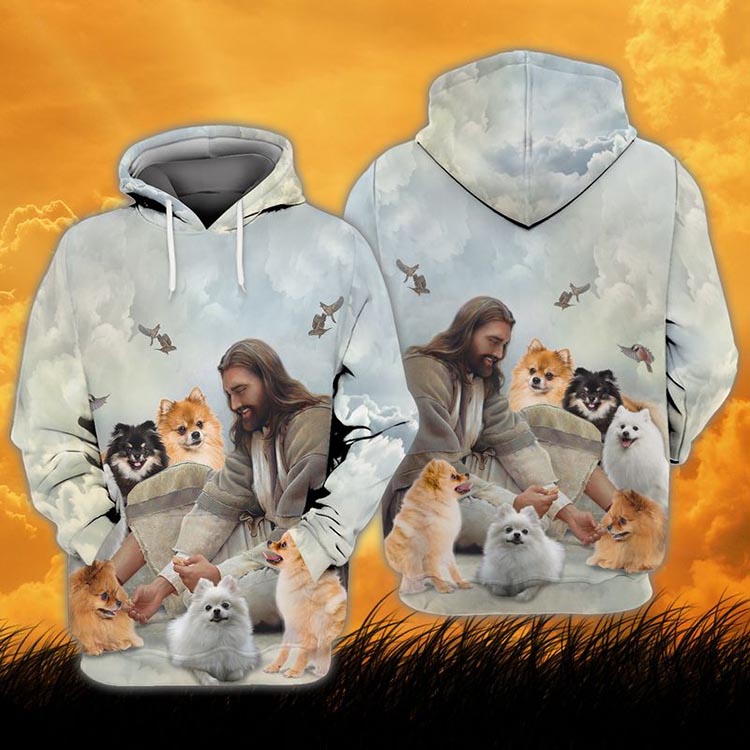 God And Pomeranian 3D Hoodie God And Pomeranian 3D Hoodie