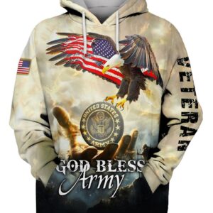God Bless Army Veteran Eagle 3D Shirt