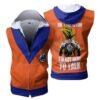 Goku In The Gym I’M Not Here To Talk Zip Up Sleeveless Hoodie
